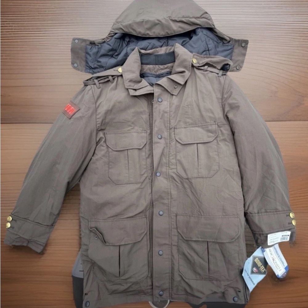 SF Muni Men's Brown Hooded Parka Gore-Tex Jacket NWT